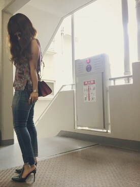 「Ameri（アメリ）のアイテム（ブーティ）」を使った、ゆかり🍎さん（レディース・152cm）の夏コーディネート