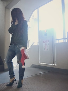 「Ameri（アメリ）のアイテム（ブーティ）」を使った、ゆかり🍎さん（レディース・152cm）の冬コーディネート