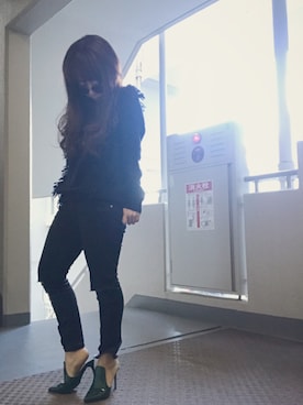 「Ameri（アメリ）のアイテム（ブーティ）」を使った、ゆかり🍎さん（レディース・152cm）の冬コーディネート