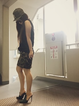 「Ameri（アメリ）のアイテム（ブーティ）」を使った、ゆかり🍎さん（レディース・152cm）の夏コーディネート