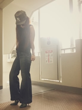 「Ameri（アメリ）のアイテム（ブーティ）」を使った、ゆかり🍎さん（レディース・152cm）の夏コーディネート