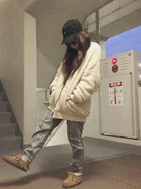 「coca（coca）（コカ）のアイテム（ブルゾン）」を使った、ゆかり🍎さん（レディース・152cm）の冬コーディネート