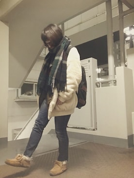 「coca（coca）（コカ）のアイテム（ブルゾン）」を使った、ゆかり🍎さん（レディース・152cm）の冬コーディネート