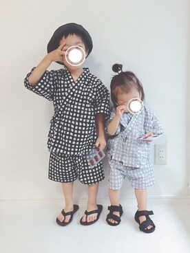 「CHOWDER by pony go round（チャウダーバイポニーゴーラウンド）のアイテム」を使った、soo&aaaさん（キッズ・100cm）の夏コーディネート