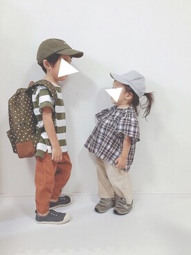 「Herschel Supply（ハーシェルサプライ）のアイテム」を使った、soo&aaaさん（キッズ・80cm）の秋コーディネート