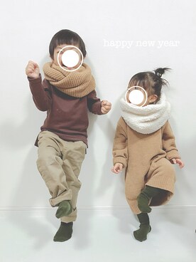 soo&aaaさん（キッズ・80cm）の冬コーディネート