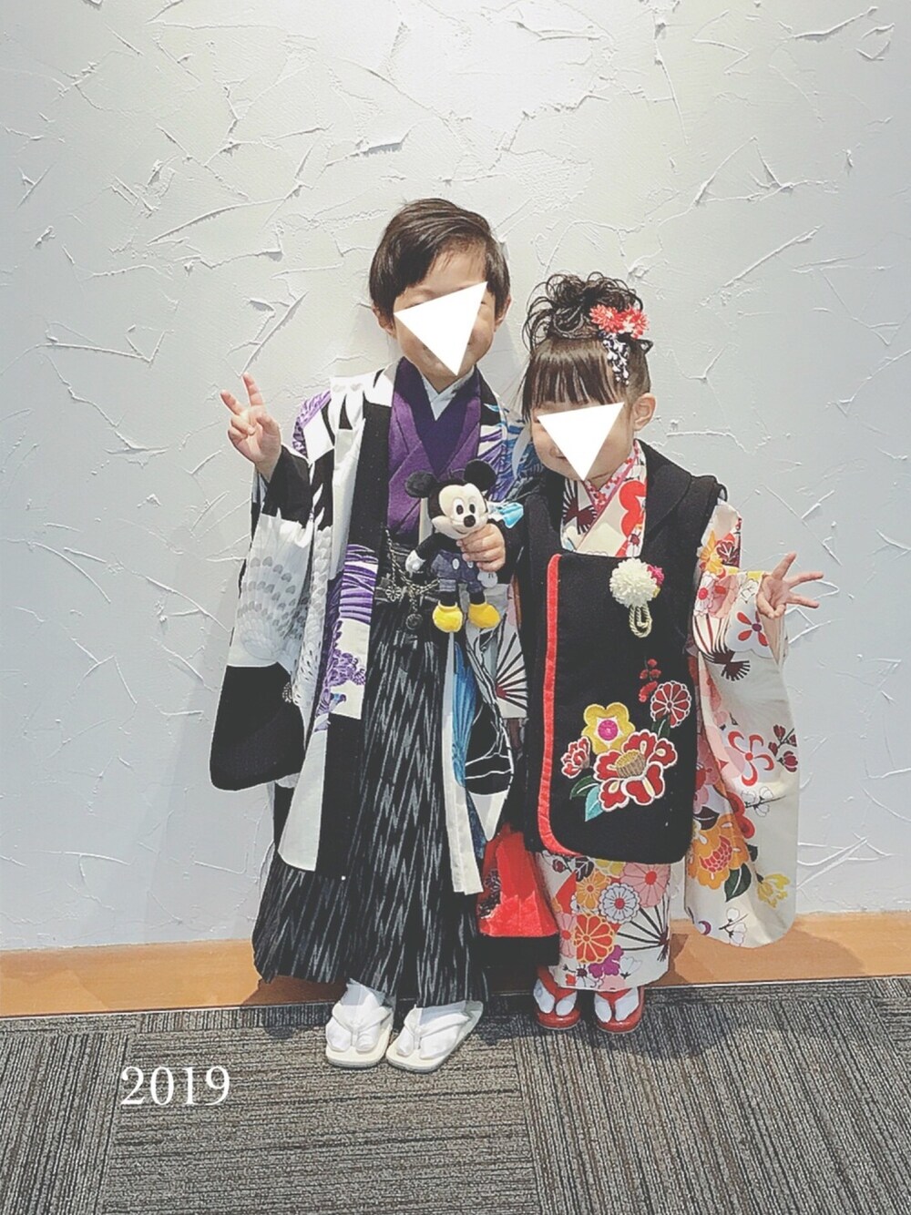 「兄妹コーデ、着物、和装、七五三、5歳、3歳」｜「あけおめ♡のアイテム（浴衣、その他）」を使った、soo&aaaさん（キッズ・100cm）の冬コーディネートの1枚目の写真