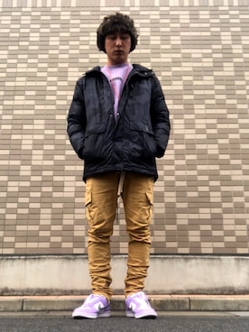 「ANDGEEBEE（アンジービー）のアイテム」を使った、もっつさん（メンズ・180cm）の冬コーディネート