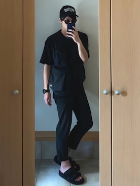 「LIDNM（リドム）のアイテム（帽子）」を使った、KEIさん（メンズ・167cm）の夏コーディネート