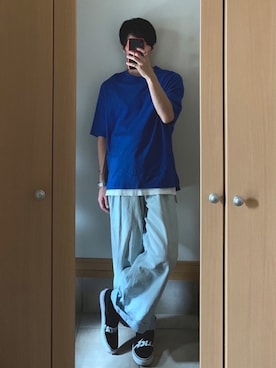 「アイテム（スリッポン）」を使った、KEIさん（メンズ・167cm・20代）の夏コーディネート