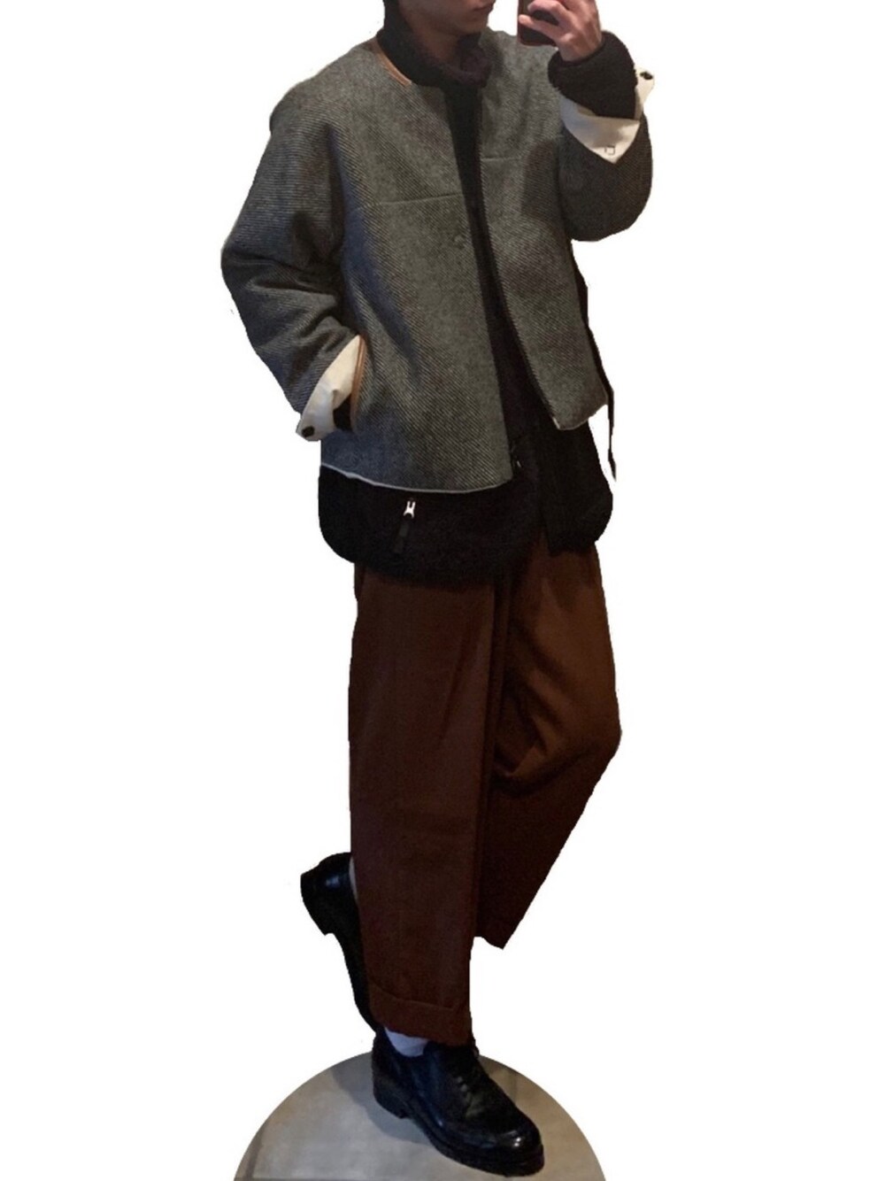 SUNSEAのノーカラージャケットを使った人気ファッションコーディネート