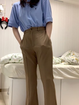 「gu」｜「アイテム（スラックス）」を使った、yurika❤︎さん（レディース・157cm）の春コーディネート