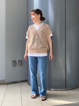 「透かし柄」｜Maedaさん（レディース・156cm）の夏コーディネート
