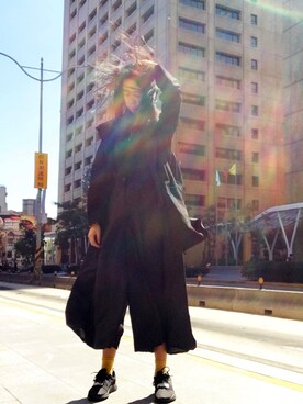 「ZARA（ザラ）のアイテム（ジャケット/アウター、ブラック系）」を使った、Olga    chienさん（レディース・163cm）の秋コーディネート