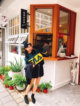 「FILA（フィラ）のアイテム（パーカー、その他）」を使った、Olga    chienさん（レディース・163cm）の冬コーディネート