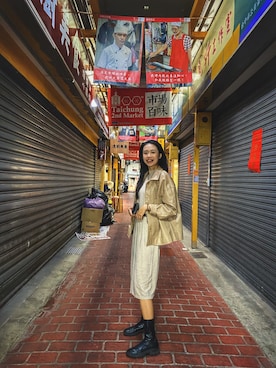 「Taichung」｜「アイテム（その他アウター）」を使った、Olga    chienさん（レディース・163cm）の秋コーディネート