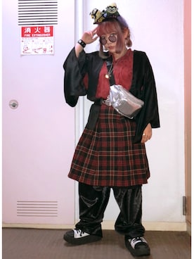 「カラーサングラス」｜「アイテム（その他アウター）」を使った、fuka_the_endさん（レディース・150cm）の秋コーディネート