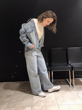 「ブリーチデニム」｜「アイテム（デニムジャケット）」を使った、kayoさん（レディース・162cm）の春コーディネート