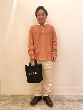 「ロゴ・コーエンベア」｜coenたぐちさん（メンズ・157cm）の春コーディネート