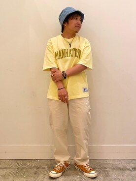 「USAコットン」｜「アイテム（帽子）」を使った、coenたぐちさん（メンズ・157cm）の春コーディネート