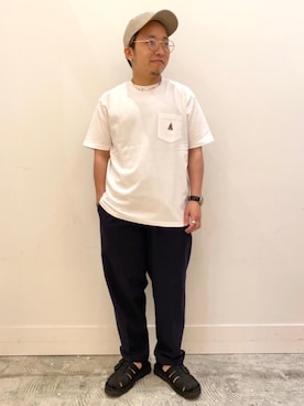 「ロゴ・コーエンベア」｜coenたぐちさん（メンズ・157cm）の夏コーディネート