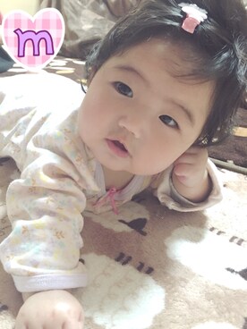 「baby ampersand（ベビーアンパサンド）のアイテム」を使った、pi-chan( ¨̮ )❥︎❥︎さん（キッズ・90cm）の冬コーディネート