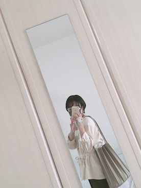 「カヌレバッグ」｜「アイテム（バッグ）」を使った、も り や まさん（レディース・149cm）の秋コーディネート