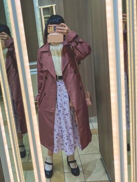 「LouisVuitton」｜「アイテム（トレンチコート）」を使った、𝓚 ♡♡さん（レディース・159cm）の秋コーディネート