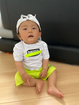 「こどもの日」｜「アイテム（キャップ）」を使った、rintyさん（キッズ・70cm）の春コーディネート