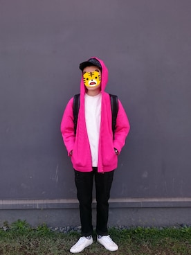 「ISSEY MIYAKE（イッセイミヤケ）のアイテム（モッズコート）」を使った、JINさん（メンズ・160cm）の春コーディネート