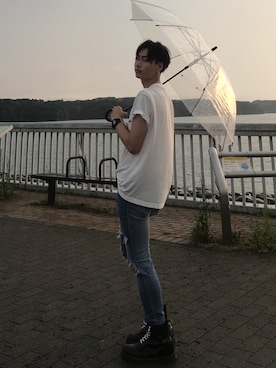 「Dr. Martens（ドクターマーチン）のDr.Martens ドクターマーチン 1460Z 8EYE BOOT 8ホールブーツ 11822006 BLACK（ブーツ）」を使った、ichiroh0905さん（メンズ・170cm）の夏コーディネート