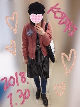 「リブタートルネック」｜「アイテム（アクセサリー）」を使った、KOTAKIさん（レディース・150cm）の冬コーディネート