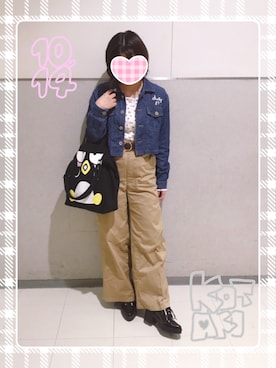 「w closet」｜「アイテム（デニムジャケット）」を使った、KOTAKIさん（レディース・150cm）の秋コーディネート
