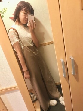 「美容師」｜「アイテム（オールインワン・サロペット）」を使った、m i k u ＊さん（レディース・161cm）の夏コーディネート