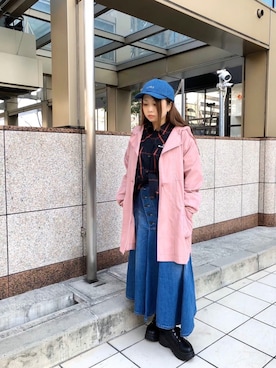 「シャツアレンジ」｜「アイテム（ジャケット/アウター）」を使った、Macoさん（レディース・154cm）の夏コーディネート