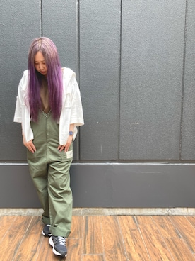 「AVIREX（アヴィレックス）のアイテム（サロペット/オーバーオール）」を使った、Macoさん（レディース・154cm）の夏コーディネート