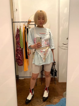 「ライトブルー」｜「アイテム（その他アンダーウェア/インナー）」を使った、KINOKOさん（レディース・155cm）の秋コーディネート