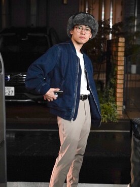 「GAP（ギャップ）のアイテム（MA-1）」を使った、Naotoさん（メンズ・160cm）の秋コーディネート