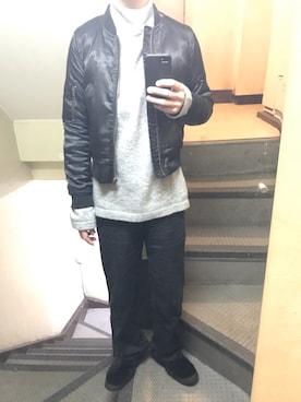 「Domon（ドモン）のアイテム」を使った、JUNさん（メンズ・167cm）の秋コーディネート