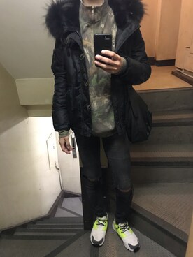 「MOUSSY（マウジー）のアイテム（その他アウター）」を使った、JUNさん（メンズ・167cm）の冬コーディネート