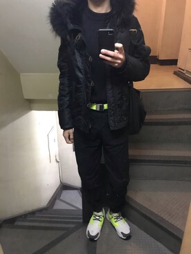 「MOUSSY（マウジー）のアイテム（その他アウター）」を使った、JUNさん（メンズ・167cm）の冬コーディネート