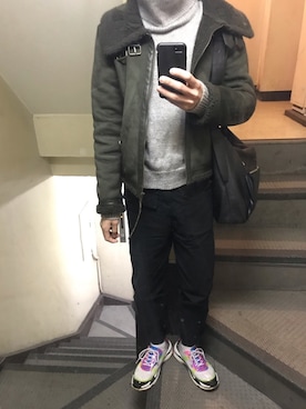 「ANAP（アナップ）のアイテム（パンツ）」を使った、JUNさん（メンズ・167cm）の春コーディネート