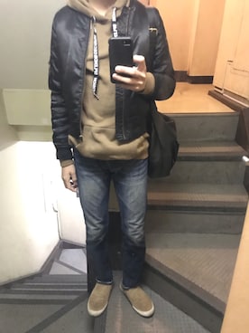 「archives（アルシーヴ）のアイテム」を使った、JUNさん（メンズ・167cm）の春コーディネート