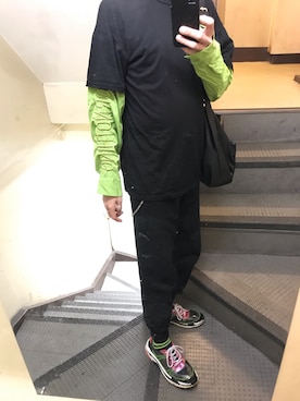 「ANAP（アナップ）のアイテム（パンツ）」を使った、JUNさん（メンズ・168cm）の夏コーディネート