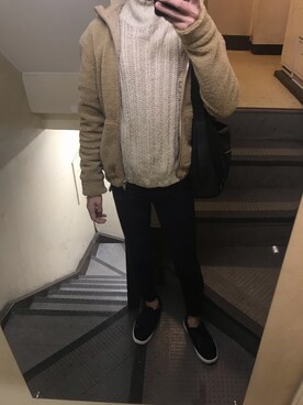 「H&M（エイチ・アンド・エム）のアイテム（その他アウター）」を使った、JUNさん（メンズ・167cm）の秋コーディネート