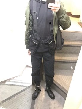 「ANAP（アナップ）のアイテム（パンツ）」を使った、JUNさん（メンズ・167cm）の冬コーディネート
