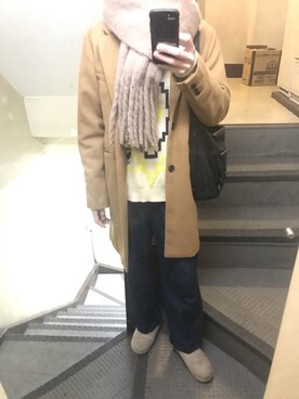 「SPINNS（スピンズ）のアイテム（トレンチコート）」を使った、JUNさん（メンズ・167cm）の冬コーディネート
