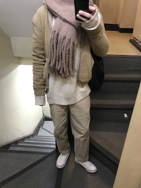 「H&M（エイチ・アンド・エム）のアイテム（その他アウター）」を使った、JUNさん（メンズ・167cm）の冬コーディネート