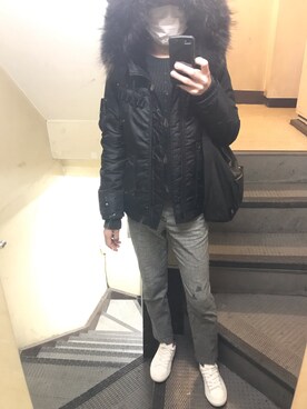 「MOUSSY（マウジー）のアイテム（その他アウター）」を使った、JUNさん（メンズ・167cm）の冬コーディネート