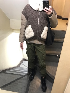 「ANAP（アナップ）のアイテム（その他アウター）」を使った、JUNさん（メンズ・167cm）の冬コーディネート